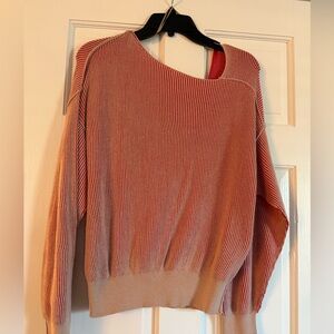 Line and Dot Favorite Geometric Ribbed Sweater Pink, Sz S - LIKE NEW!